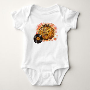 Grooviges Disco-Kürbis Retro-Halloween-Baby-T-Shir Baby Strampler