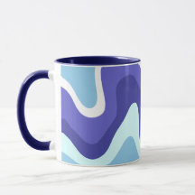 Grooviges Retro Blau und Purpur Wellig