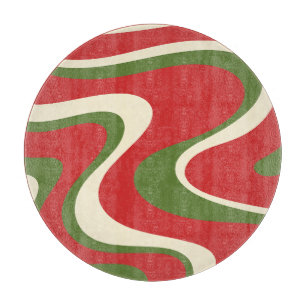Grooviges Retro-Christmas-Swirl-Abstraktmuster Schneidebrett