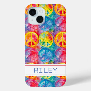 Grooviges Retro-Hippie-Friedenszeichen Personalisi Case-Mate iPhone Hülle