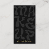 Grooviges Retro-Schwarz-Logo-QR-Code-Makeup Visitenkarte (Vorderseite)