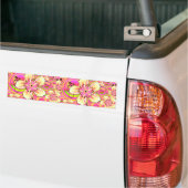 grooviges rosa Blumenmuster Autoaufkleber (Auf Lkw)