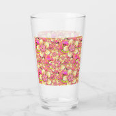 grooviges rosa Blumenmuster Glas (Rückseite)