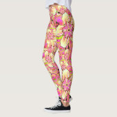 grooviges rosa Blumenmuster Leggings (Links)