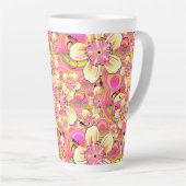 grooviges rosa Blumenmuster Milchtasse (Rechte Ecke)