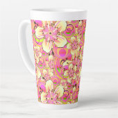 grooviges rosa Blumenmuster Milchtasse (Linke Ecke)