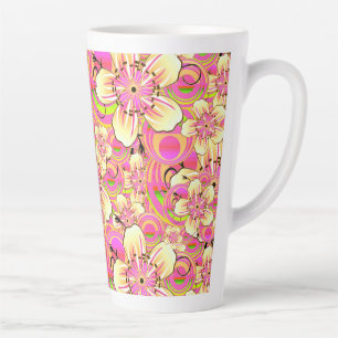 grooviges rosa Blumenmuster Milchtasse