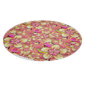 grooviges rosa Blumenmuster Schneidebrett (Ecke)