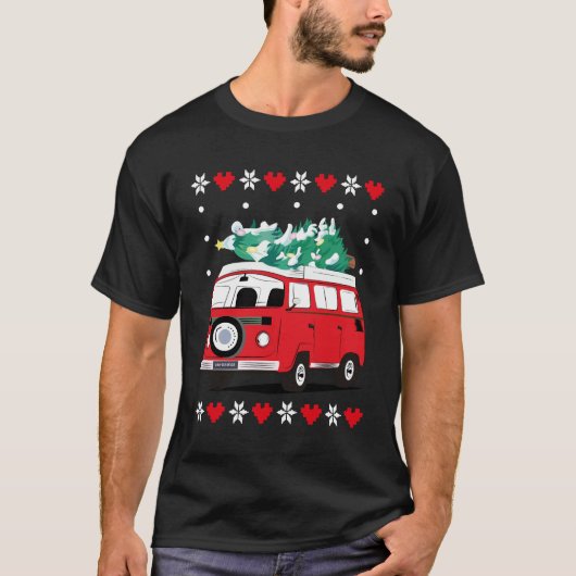 grooviges Weihnachtsauto T-Shirt (Vorderseite)