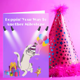 Groovin' Cat Meilenstein-Geburtstag Karte