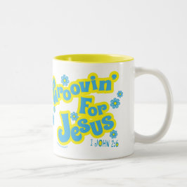 Groovin' für Jesus Retro Stil Christlich Zweifarbige Tasse