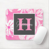 Groovitrosa blühende Blume Monogramm Mousepad (Mit Mouse)