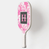 Groovitrosa Floralmonogramm und Name Personalisier Pickleball Schläger (Links)