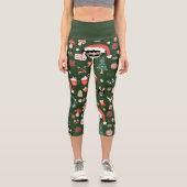 Groovitsche Weihnachtsdisco Santa Alien Capri Leggings (Vorderseite)