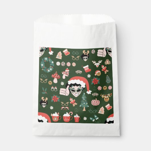 Groovitsche Weihnachtsdisco Santa Alien Geschenktütchen (Vorderseite)
