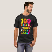 Groovy 100 Days Of Fourth Grade Kids Teacher 100th T-Shirt (Vorne ganz)