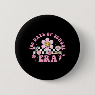 Groovy 100 Days of School Ära Blume 100th Day Tea Button