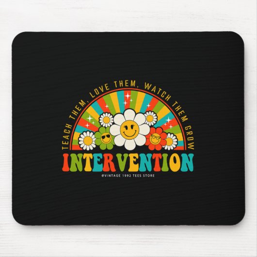 Groovy 100 Days of School Lehrer Intervention qu Mousepad (Vorne)