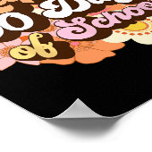 Groovy 100 Days of School Lehrer Kinder Retro Happ Poster (Ecke)