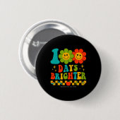 Groovy 100 Days of School Rainbow 100 Days Brighte Button (Vorne & Hinten)