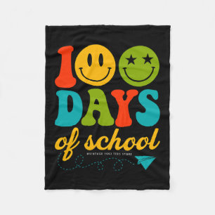 Groovy 100 Days of School Student Lehrer Kinder Hi Fleecedecke
