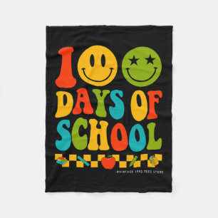 Groovy 100 Days of School Student Lehrer Kinder Hi Fleecedecke