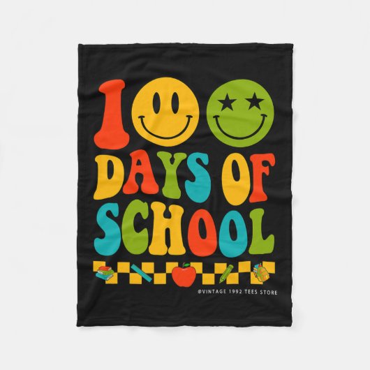Groovy 100 Days of School Student Lehrer Kinder Hi Fleecedecke (Vorderseite)