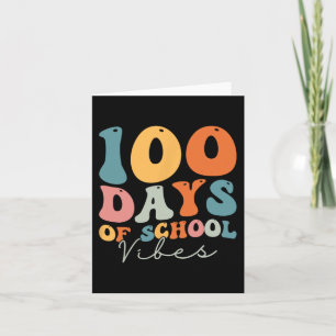 Groovy 100 Days of School Vibes Teacher Girls Boys Karte