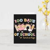 Groovy 100 Days Schullehrer Leben Schüler Rain Karte (Gelbe Blume)