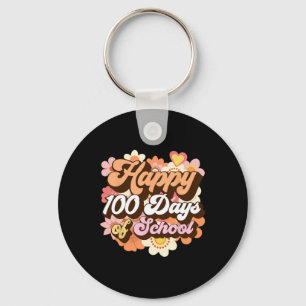 Groovy 100 Tage Schule Lehrer Kinder Retro Glückli Schlüsselanhänger