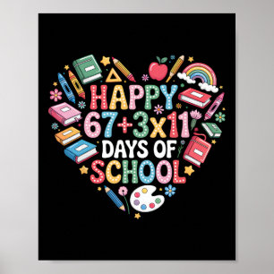 Groovy 100 Tage Schultag Math Gleichung 100. Tag Poster