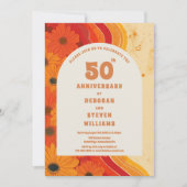 Groovy 1970s 50th Wedding Anniversary Einladung (Vorderseite)