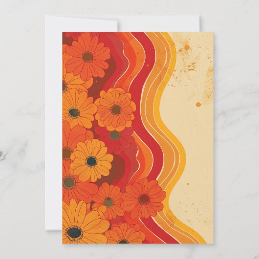 Groovy 1970s 50th Wedding Anniversary Einladung (Rückseite)