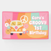 Groovy 1. Geburtstag Banner (Horizontal)