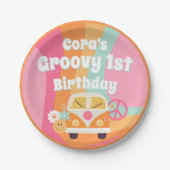 Groovy 1. Geburtstag Pappteller (Vorderseite)