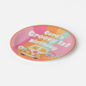 Groovy 1. Geburtstag Pappteller (Schrägansicht)