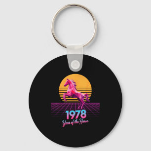 Groovy 2026 Pferdejahr 1978 48. Geburtstag Lunar L Schlüsselanhänger