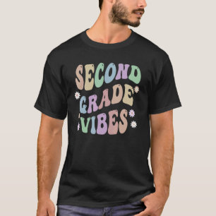 Groovy 2. Grade Vibes School Lehrer zweite Gr Re T-Shirt