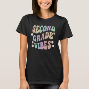 Groovy 2. Grade Vibes School Lehrer zweite Gr Re T-Shirt