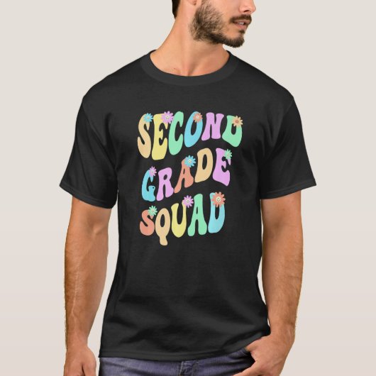 Groovy 2nd Grade Squad School Teacher Second Gr Re T-Shirt (Vorderseite)
