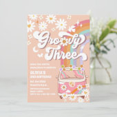 Groovy 3. Geburtstagseinladung Einladung (Stehend Vorderseite)