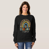 Groovy 3rd Grade Vibes Back To School Rainbow Leop Sweatshirt (Vorne ganz)