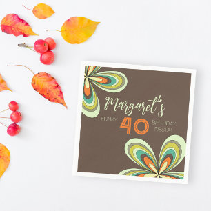 Groovy 40. Geburtstag Party 70er Hippie Blume Serviette