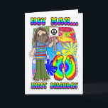 Groovy 40th Birthday - Hippy Birthday Karte<br><div class="desc">Groovy 40th Birthday - Hippy Birthday</div>