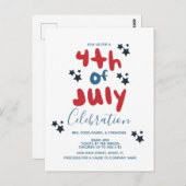 Groovy 4. Juli Stars GRILLEN Flyer Einladung Postkarte (Vorne/Hinten)