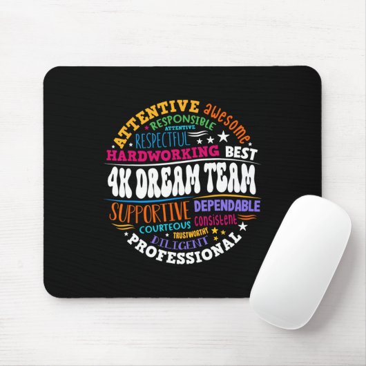 Groovy 4k Dream Team Teacher Kindergarten Kinder E Mousepad (Mit Mouse)