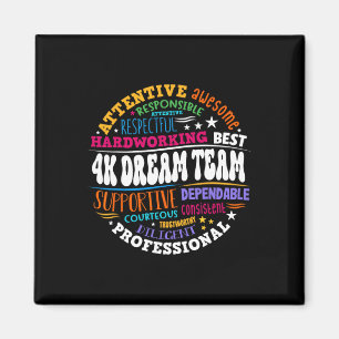 Groovy 4k Traumteam-Lehrer Kindergarten Kinder E Magnet