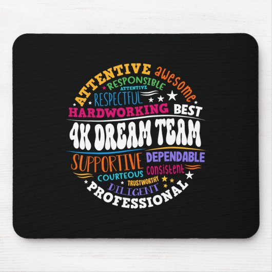 Groovy 4k Traumteam-Lehrer Kindergarten Kinder E Mousepad (Vorne)
