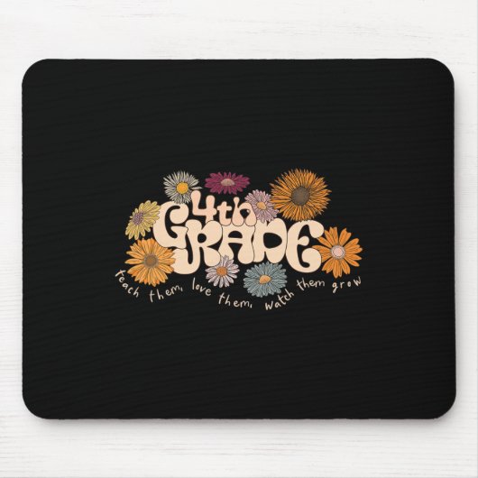 Groovy 4th 4th Grade Teacher Beleg ihnen Liebe Th Mousepad (Vorne)