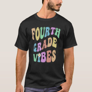 Groovy 4TH GRADE VIBES Schullehrer VIRTH Gr Re T-Shirt